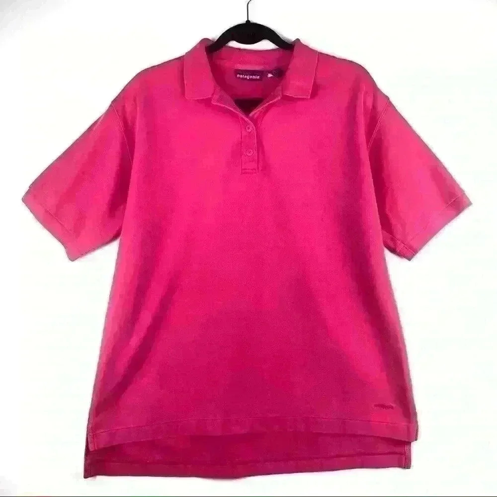 Patagonia Pink Polo Short Sleeve Tee Size: Large